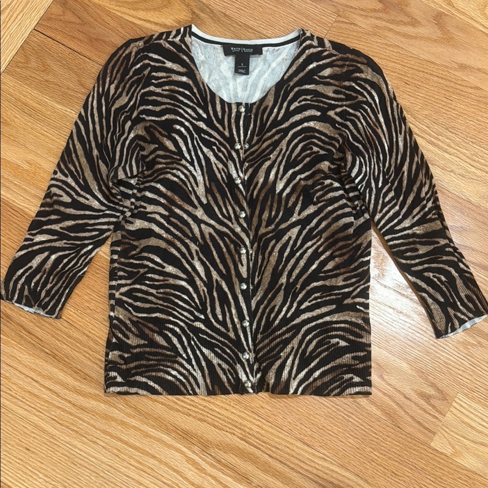 White House Black Market size S Animal Print Cardigan